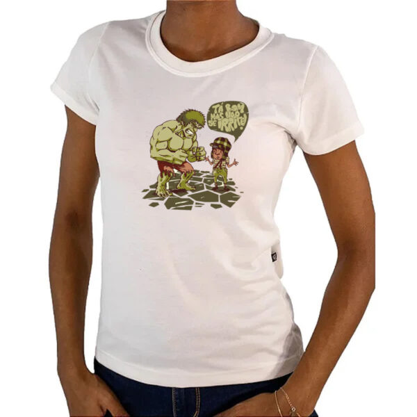 Camiseta Baby Look Hulk e Chaves mas nao se irrite - Imagem 4