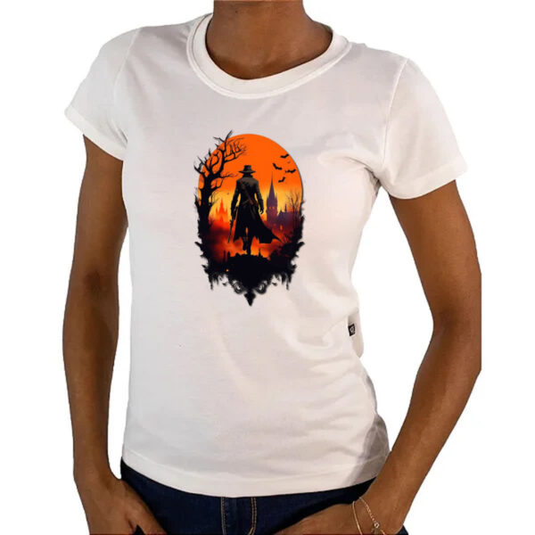 Camiseta Baby Look Cacador de vampiros sunset art - Imagem 4