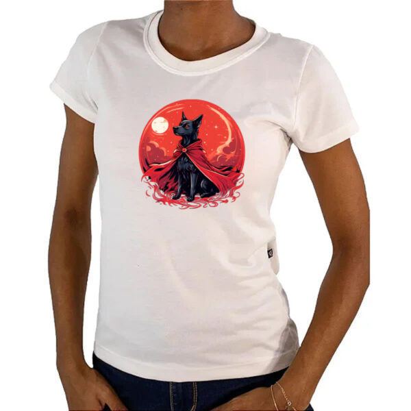 Camiseta Baby Look Cachorro vampiro - Imagem 4