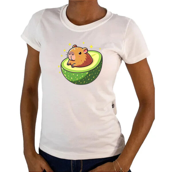 Camiseta Baby Look Capibacate capivara no abacate - Imagem 4