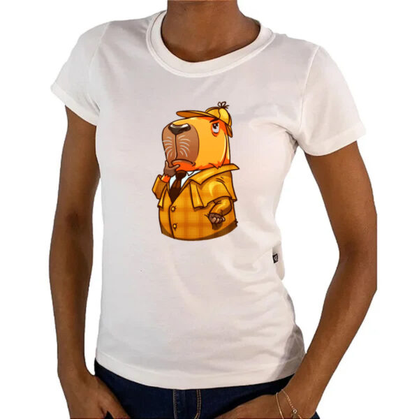 Camiseta Baby Look Capivara Holmes - Imagem 4