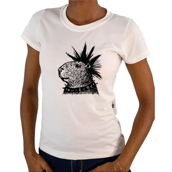 Camiseta Baby Look Capivara Punkvara - Imagem 4
