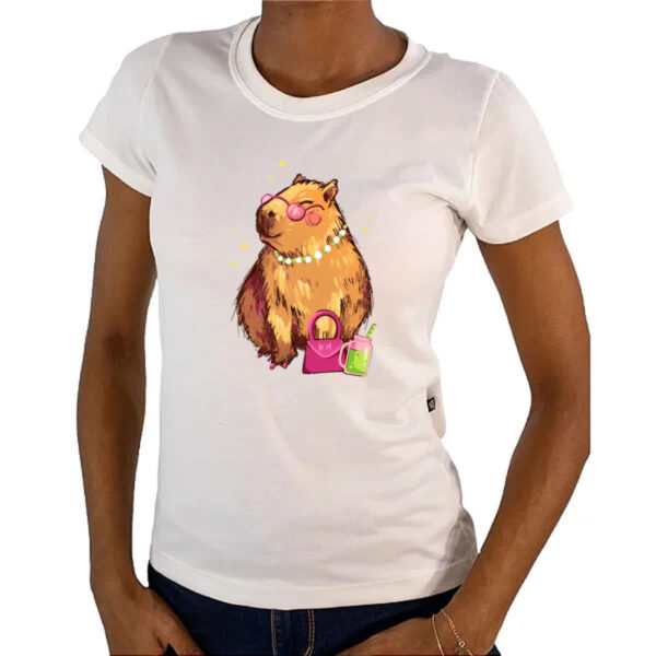 Camiseta Baby Look Capivara diva - Imagem 4