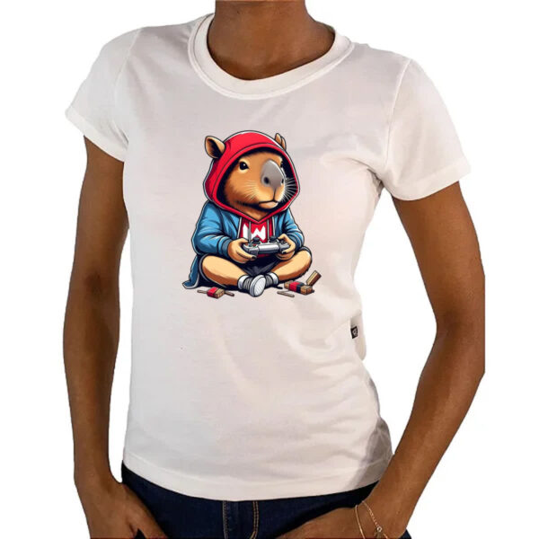 Camiseta Baby Look Capivara gamer - Imagem 4