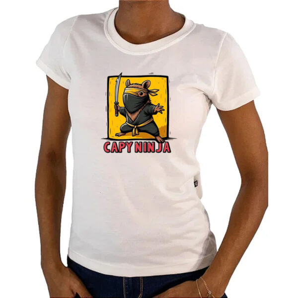 Camiseta Baby Look Capivara ninja - Imagem 4