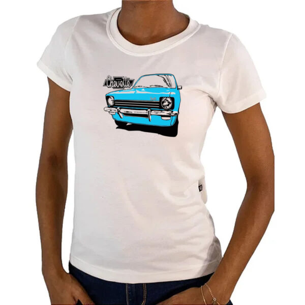 Camiseta Baby Look Chevette Azul primeira geracao - Imagem 4
