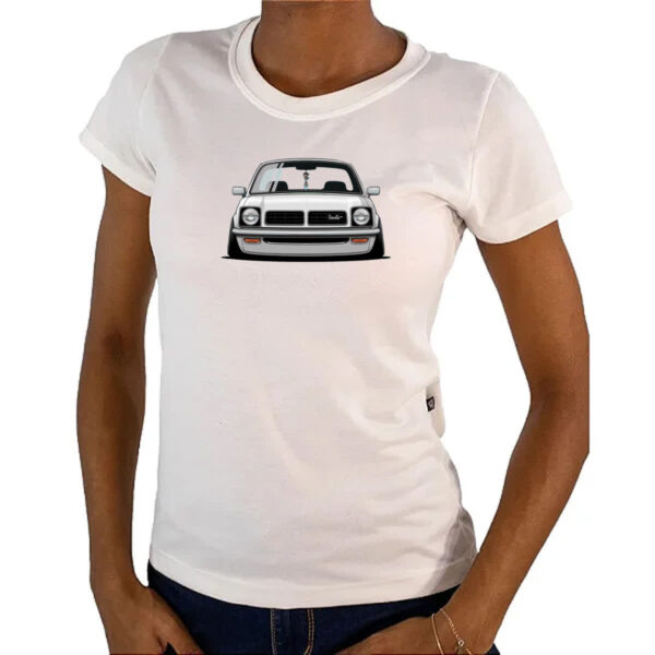 Camiseta Baby Look Chevette segunda geracao frente branco - Imagem 4
