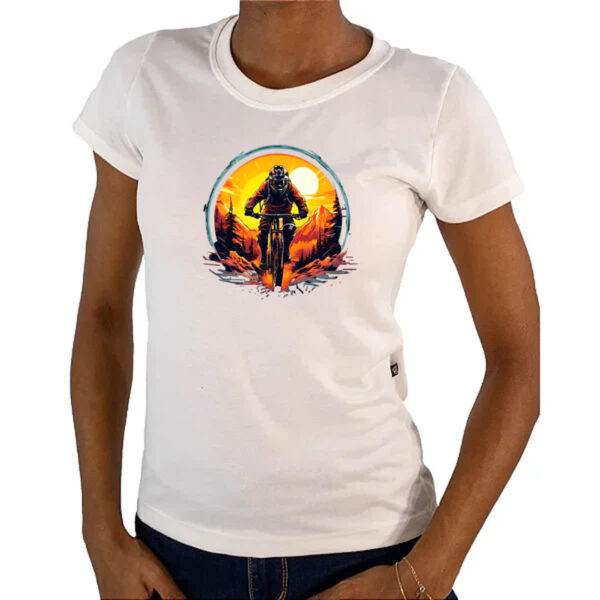 Camiseta Baby Look Ciclista radical sunset art - Imagem 4