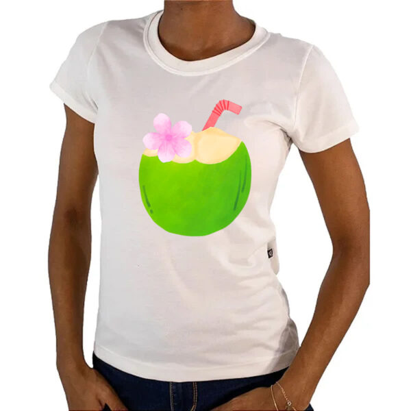 Camiseta Baby Look Agua de coco ferias - Imagem 4