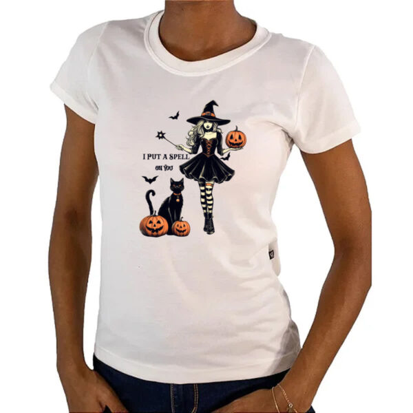 Camiseta Baby Look Colocar um feitico em voce - Imagem 4
