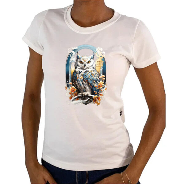 Camiseta Baby Look Coruja do gelo - Imagem 4
