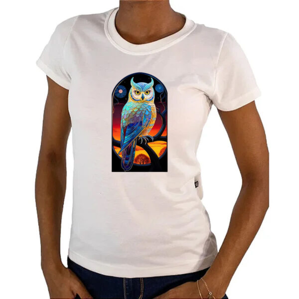 Camiseta Baby Look Coruja mistica de cristal - Imagem 4