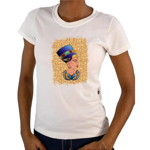 Camiseta Baby Look Deusa Nefertiti Ilustracao - Imagem 4