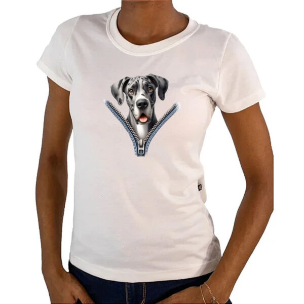 Camiseta Baby Look Dog Alemao no Ziper - Imagem 4