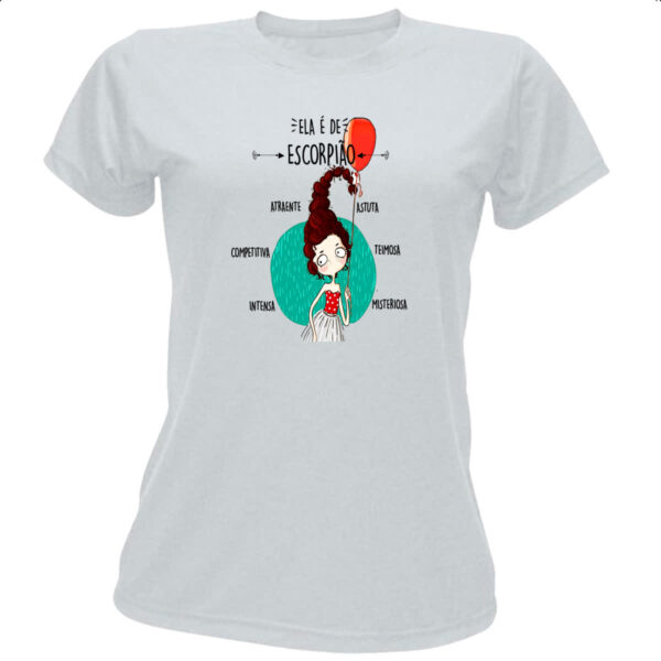 Camiseta Baby Look Ela e de Escorpiao