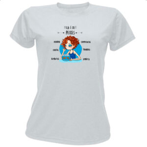 Camiseta Baby Look Ela e de Peixes