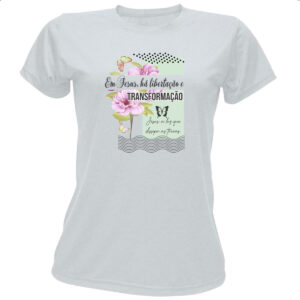 Camiseta Baby Look Em Jesus ha libertacao