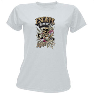 Camiseta Baby Look Escape from hell war bones
