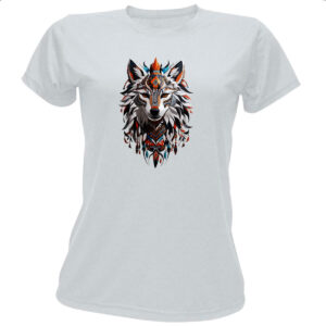 Camiseta Baby Look Espirito lobo tribal