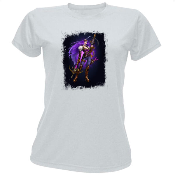 Camiseta Baby Look Empires and Puzzles Heroi Domitia Traje 1