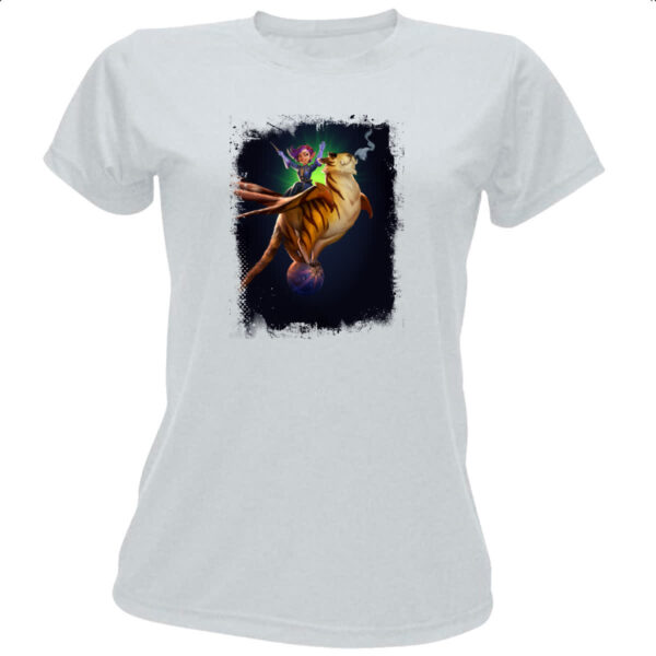 Camiseta Baby Look Empires and Puzzles Heroi Eiora e Fluffy