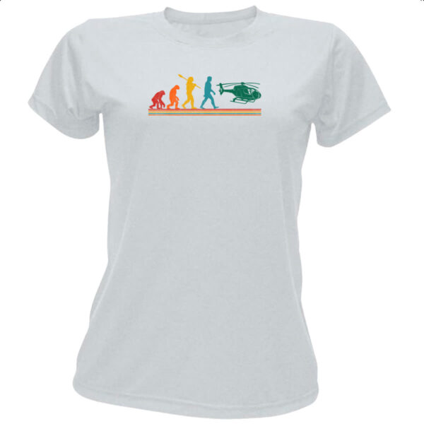 Camiseta Baby Look Evolucao helicoptero