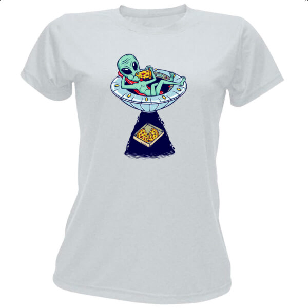 Camiseta Baby Look ET roubando pizza