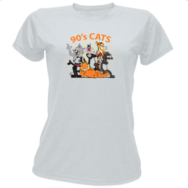 Camiseta Baby Look 90s cats