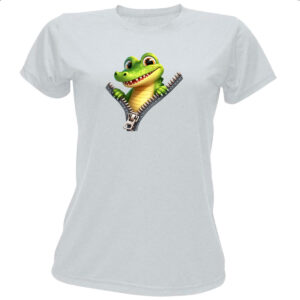 Camiseta Baby Look Jacare no ziper