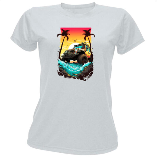 Camiseta Baby Look Jeep off road sunset art
