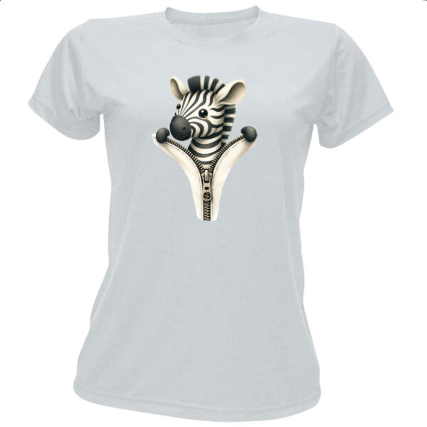 Camiseta Baby Look Zebra no ziper