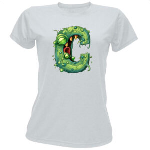 Camiseta Baby Look Zumbi Alfabeto Letra C