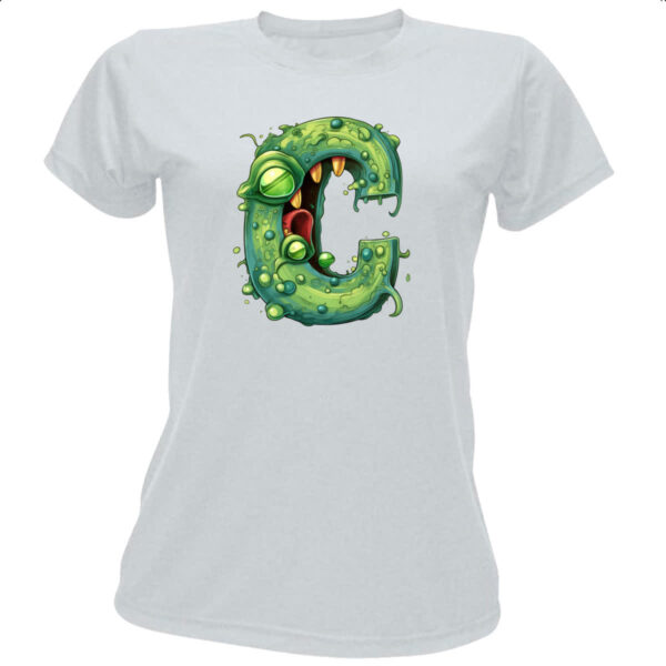 Camiseta Baby Look Zumbi Alfabeto Letra C