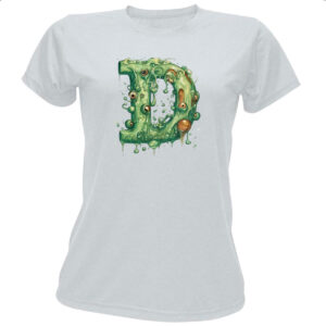 Camiseta Baby Look Zumbi Alfabeto Letra D