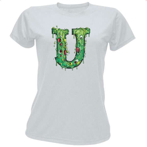Camiseta Baby Look Zumbi Alfabeto Letra U