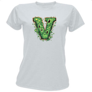 Camiseta Baby Look Zumbi Alfabeto Letra V