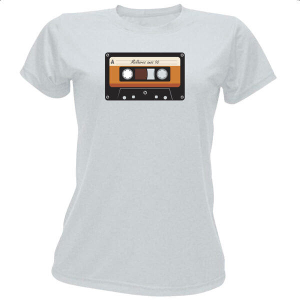 Camiseta Baby Look Fita K7 retro anos 90