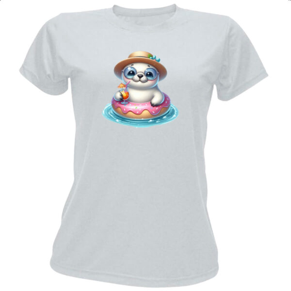 Camiseta Baby Look Foca na boia