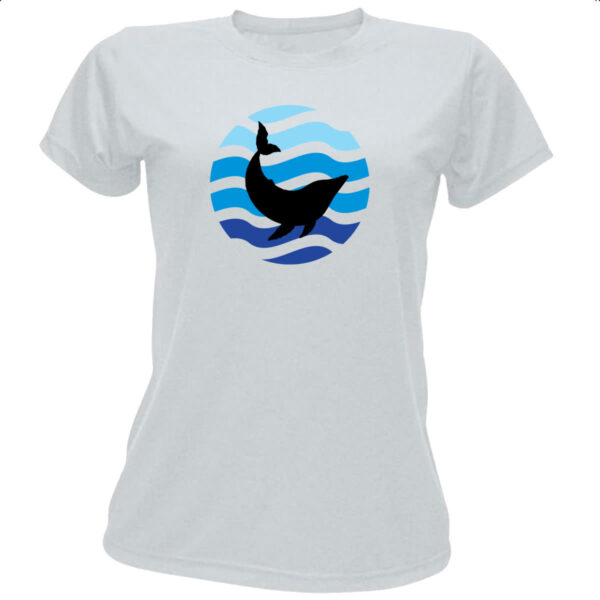 Camiseta Baby Look Animais marinhos baleia silhueta sunset