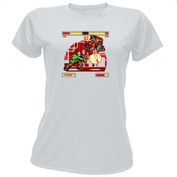 Camiseta Baby Look Freddy x Jason Street Fighter