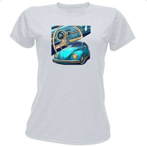 Camiseta Baby Look Fusca classico e painel