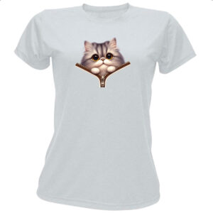 Camiseta Baby Look Gato British Longhair no ziper