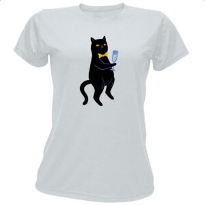 Camiseta Baby Look Gato drink de peixe