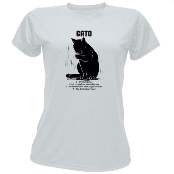 Camiseta Baby Look Gato explicacao