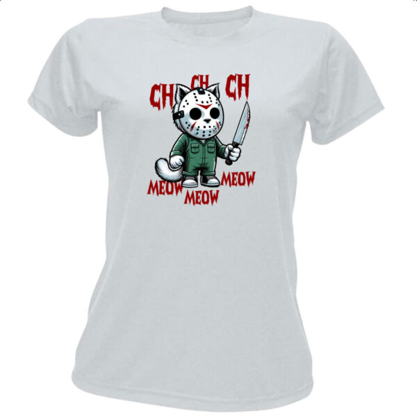 Camiseta Baby Look Gato Halloween Sexta Feira 13