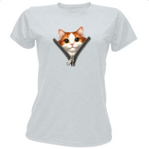 Camiseta Baby Look Gato Turco van no ziper