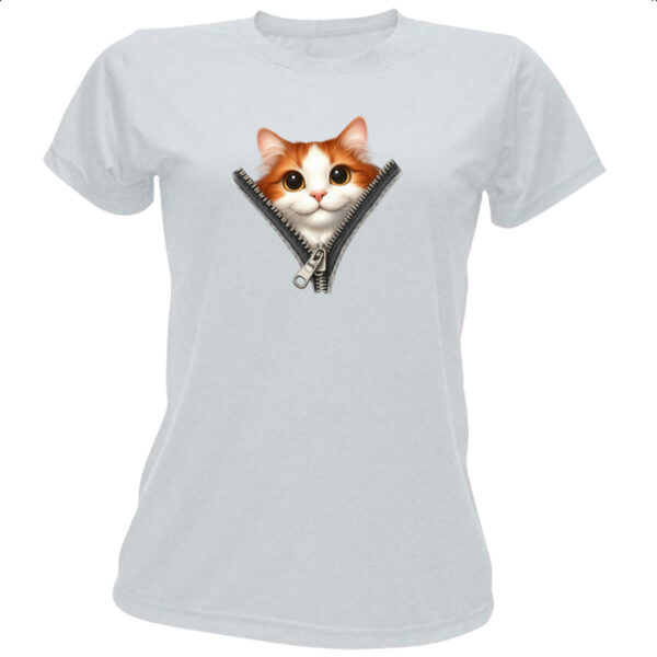 Camiseta Baby Look Gato Turco van no ziper