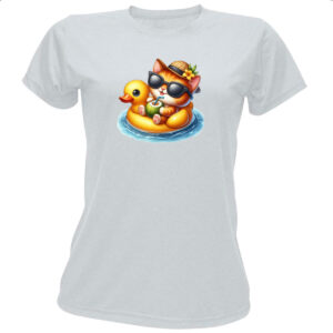 Camiseta Baby Look Gato na boia