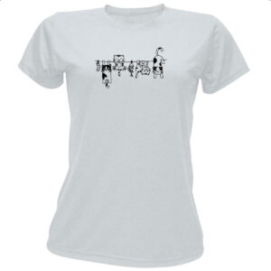 Camiseta Baby Look Gatos no varal