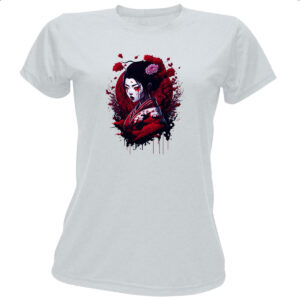 Camiseta Baby Look Geisha dark magic splash